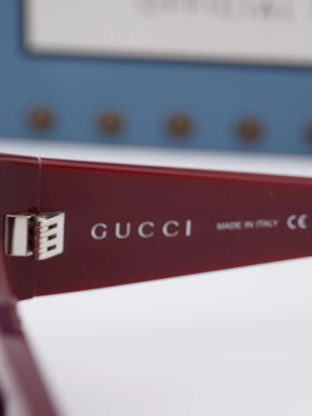 Gucci GG1918S 004 Square Sunglasses-Burgundy with GG Pattern/Red with GG Pattern